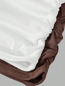 SHEIN Girlism 2件套少女简约舒适褶饰文胸 - 彩色 - 查看 4