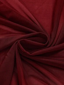 ROMWE Hippie 女式 Y2K 复古深垂领露背街头风格露肩背心（含吊带背心衬里） - 酒紅色 - 查看 3