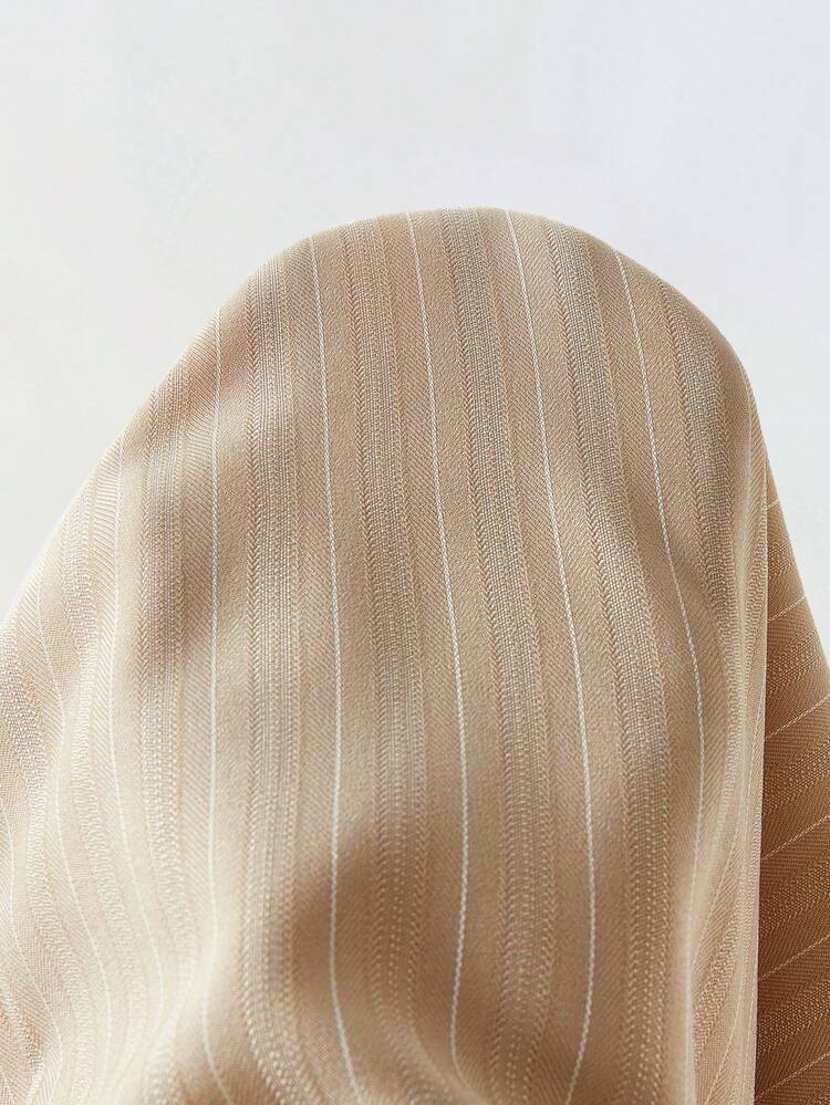 SHEIN Maija Women Commuter Striped Low-Waist Straight Leg Pants,Office Outfits For Women