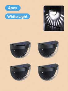 Teckwe 4pcs Solar Fence Lights, Deck Lights, Solar Wall Lights, Solar Hanging Outdoor Fence Lights, White LED Lights For Garden, Home, Patio, Yard, Garage, Camping, Halloween, Christmas Party Decor - Multicolor - View 10