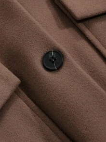 Livesso 女式纯色立领口袋短款夹克，秋季服装 - 咖啡棕 - 查看 6