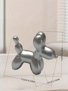 1 Stück Silber Ballon Hund Statue Metallskulptur, moderne Kunst Heim Dekoration Statue für Kaffeetisch Küche, Ornament Raumaccessoire