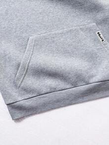 SHEIN Teens/Youth Casual Solid Color Lightweight Gray Hoodie Sweatshirt Chic Outfits For Autumn/Winter