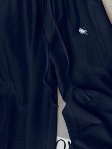 Jouncy Women's Casual Versatile Embroidered Detail Pants