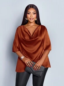 SOLERSUN Plus Size Blouses - Brown - View 4