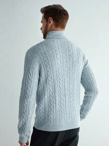 Manfinity CityGents 男士高领粗针织长袖休闲毛衣，秋冬