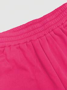 INAWLY Damen einfarbige Jogginghose mit elastischem Bund, locker und vielseitig einsetzbar, in Pink