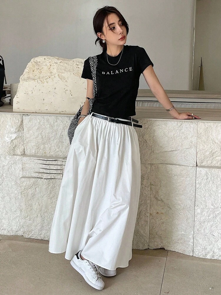 Women Letter Printed Short Sleeve T-Shirt For Summer