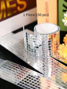 1600 miếng - Gạch mosaic gương thủy tinh thật, miếng dán gương tự dính, gương vuông nhỏ dùng cho đồ thủ công, trang trí nhà cửa, trang trí tiệc disco, tự làm quả cầu disco, bình hoa, cốc, khung ảnh (5 x 5 mm và 10 x 10 mm) - Bạc - Xem 12