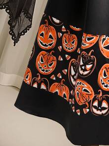 SHEIN Clasi Gaun Halloween Ukuran Besar - Hitam - View 6