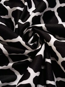 Rusticease Plus Size Women's Printed Simple Everyday Dress For Summer,Beach Dress Sundress,Holiday Outfits Boho - Black and White - View 5