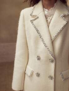 MOTF PREMIUM WOOL DOUBLE BREASTED OVERCOAT - White - View 2