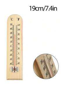 一款天然木质户外温度计，高精度，无需电池，设计简洁，适用于办公室、教室、客厅、卧室、农场和温室。壁挂式温度计 - 黃色 - 查看 15