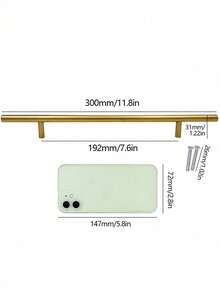 1pc/4pcs Black Golden Cupboard Handle Brushed Stainless Steel Kitchen Cabinet Door Knob Furniture Drawer Pull Hardware Pulls T Bar Handle - Gold - View 10