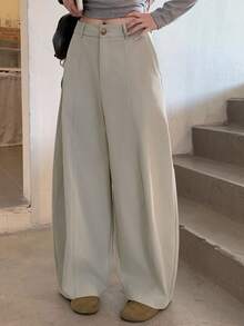 DAZY Women's Solid Color Pocket Splicing Harem Carrot Pants, Casual Autumn/Winter - Khaki - View 5