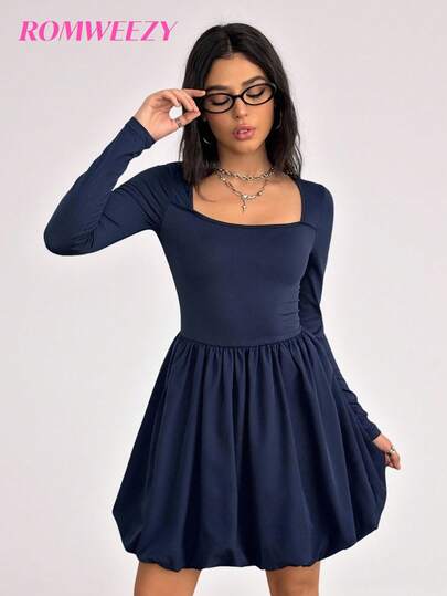 Sparklyn Teen Girl Spring/Autumn Floral Peplum Skirt, Waist-Cinching Silhouette Design, Knit & Woven Fabric Combination, Versatile For Commute & Date, Unlocks Spring Styling Fall Winter