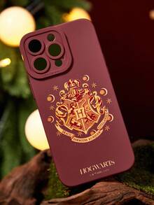 HARRY POTTER X SHEIN Collegiate Animal Badge Print Waterproof Shockproof Fashion Phone Cases, Gift Ideas - Burgundy - View 7