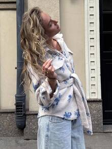 Pariaura Ins Style Lamb Wool Printed Casual Jacket For Women - Apricot - View 4