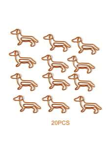5/10/20pcs Dachshund Shaped Metal Paper Clips, Creative Lovely Animal Shaped Binder Clips, For Bags And Documents Back To School,Back To School,School Supplies