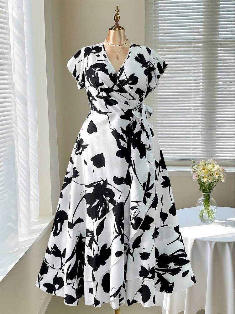 Rometta Halloween Plus Size Dresses - Black and White - View 8