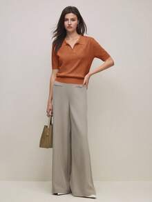 BizChic Áo len cổ polo màu nâu dệt họa tiết hình thoi dành cho nữ, thanh lịch và sang trọng, thích hợp cho đi làm trong thành phố, mặc hàng ngày, phong cách cổ điển lãng mạn thập niên 90, phù hợp cho Giáng sinh, Năm mới, Ngày Valentine, tiệc tùng, đi biển, lễ tốt nghiệp, thời trang, lễ hội, kỳ nghỉ, khách dự đám cưới, bữa ăn trưa, sân bay, nhiều dịp khác nhau. - Rỉ Nâu - Xem 2