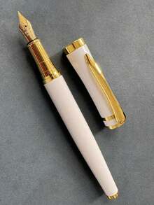 High - Quality Textured Writing Fountain Pen, Cap - Removing Writing & Calligraphy Practice Pen - White - View 3