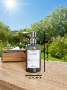 3件套按压式乳液瓶、卫生间、浴室洗发水、沐浴露瓶、家用洗洁精、洗衣液分配瓶 - 透明黑色 - 查看 4