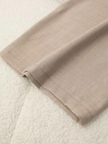 Elamini Petite 大码女式撞色腰带直筒裤 - 彩色 - 查看 4