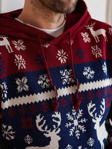 Manfinity Homme كنزة صوفية كريسماس طويلة الأكمام مصنوعة من الصوف للرجال، خريف وشتاء - متعدد الألوان - مشاهدة 3