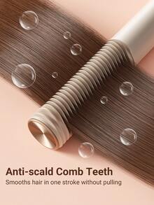 Teckwe Portable Straightening And Curly Comb, 3D Thermal Straightening Brush, Million Negative Ionic For Less Frizz, 30s Fast Heat-Up & Auto-Off, PTC Ceramic Heating, Anti-Scald Design & 5 Temp Selection-UK Plug, Easily For Home Salon Graduation Birthday Travel Halloween