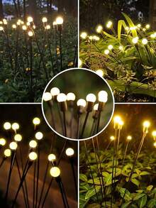 Solar Garden Lights, 1 Piece 8/10LED Outdoor Solar Powered Tilted Lights, Waterproof Flashlight For Outdoor Courtyard Decoration, Excellent Lamp Base And Varies In Length
