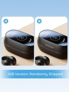 Teckwe Wireless Earbuds Small Clip On Earphones Open Ear Buds, Air Conduction, LED Digital Display With Large Screen, HiFi Stereo With Built-In Microphones For Sports Running Cycling Workout