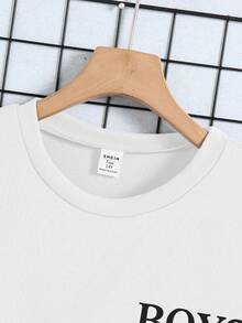 2件套青少年男孩圆领长袖时尚百搭上衣和休闲裤套装