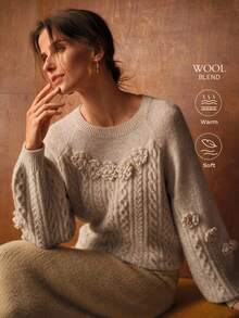 MOTF PREMIUM APPLIQUES PULLOVER SWEATER