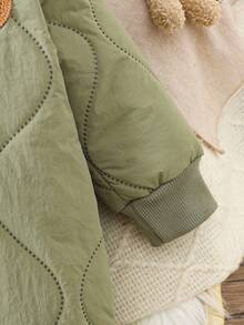 SHEIN 1 Stück Baby Jungen einfarbiger Kapuzen-Jumpsuit, weich & bequem im Lässig-Stil, geeignet für Ausflüge im Herbst/Winter, Outdoor-Aktivitäten, Urlaub, Alltagskleidung, Reisen im Herbst - Grün - Übersicht 6