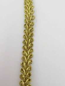 5 Yards Gold Thread Wavy Lace Trim, 1.1cm Wide, Clothing Decoration Accessory