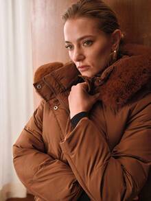 MOTF PREMIUM WOMEN'S HOODED LONG PADDED COAT WITH DETACHABLE FURRY TRIM