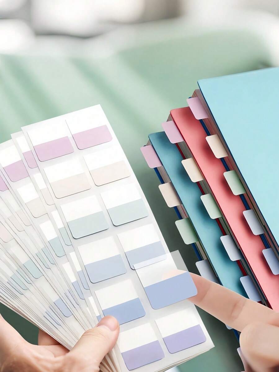 SHEIN 60/120/240 Pieces Of Adhesive Index Tags, Writable And Reusable File Labels, Colorful Page Marker Tags, Suitable For Reading Notes, Books, And Organizing Files,Low Viscosity, Does Not Damage Paper - Multicolor - View 1