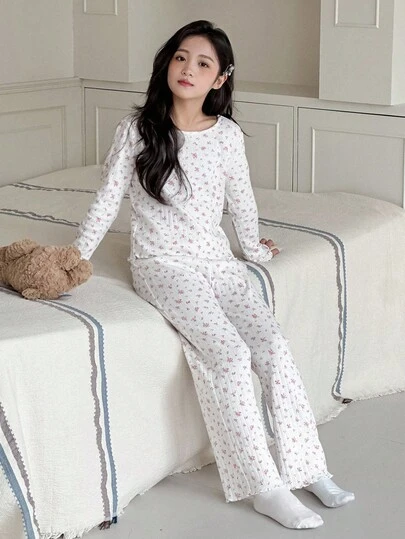 Dazy Kids 青少年女孩休闲家居服睡衣，秋季