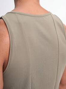 Áo ba lỗ cổ tròn thường ngày đa năng cho nam - xanh quân đội - Xem 4