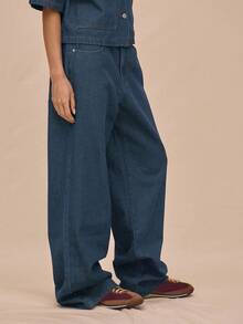 MUSERA Quần jeans denim ống đứng cạp thấp có túi và đai, chỉ bán phần quần, thích hợp cho mùa hè, phong cách thường ngày, phù hợp với các dịp lễ hội, hòa nhạc, miền Tây, kỳ nghỉ, mùa thu, mùa đông, Nashville, ốc đảo, sang trọng, mùa xuân. - Màu xanh bụi bặm - Xem 3