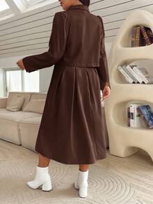 SHEIN Essnce 大码秋冬连体裤和西装外套两件套