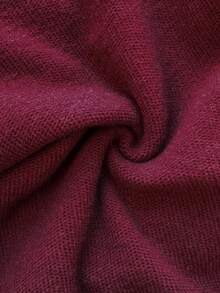 Elenzga Femmes Élégant Doux Perles Épaules Dénudées Col Roulé Chandail Avec Design Écharpe Drapée, Convient Pour Noël, Nouvel An, Cadeaux d'Action de Grâce, Automne/Hiver - Rouge foncé - Voir 7