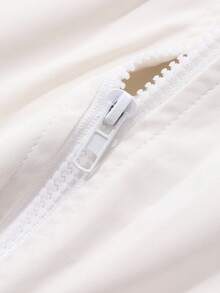 FRIFUL Women's Loose Contrast Color Jacket, Solid Color, Minimalist, Casual Everyday Wear,Back To School Clothes - White - View 8