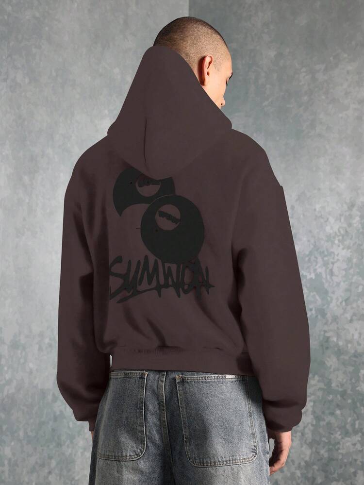 Oversize-Hoodie mit Gothic-Print auf der Rückseite