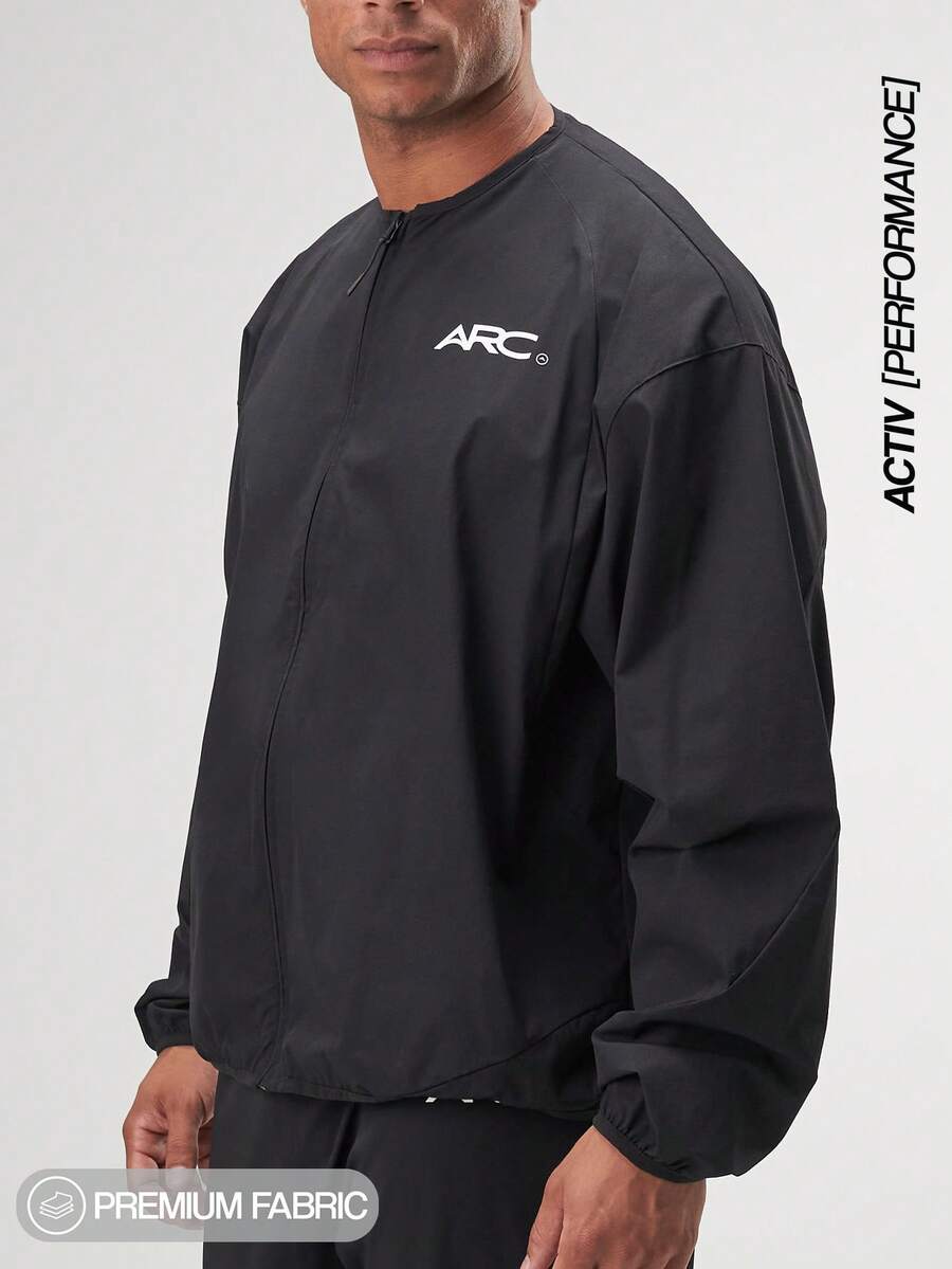ARC Men's Casual Versatile Simple Black Long Sleeve Jacket - Black - View 1