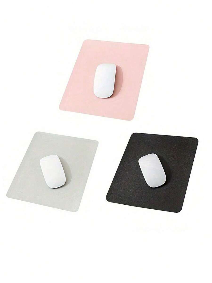 SHEIN 1PC/2PCS Small PU Mouse Pad Non-Slip Gaming Desktop Leather Mouse Pad Waterproof Anti-Scratch Mat Cushion For PC Laptop Desktop Back To School - Multicolor - View 1