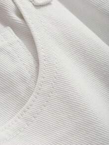 Dazy Tall Women's Pocket Design Casual Loose Straight-Leg White Jeans - White - View 8