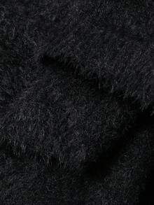 DAZY New Elegant Fluffy Patchwork Off Shoulder Women Sweater, Autumn/Winter - Black - View 3