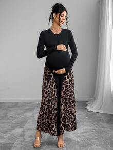 Momance Abito plissettato con stampa leopardata e patchwork, sexy e alla moda - Multicolore - Visualizzare 1